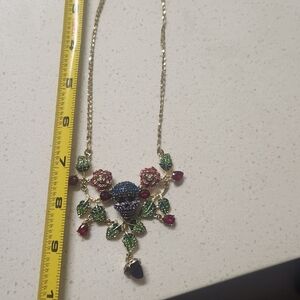 Betsey Johnson Skull Floral Necklace